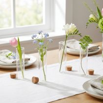 Product Mini vases glass test tube cork lid Ø4cm H12cm 6pcs