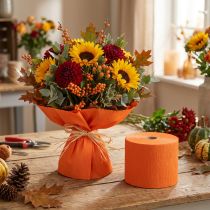Product Flower crepe orange W10cm grammage 128g/m² L250cm 2pcs