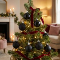 Product Mini tree balls black shatterproof plastic Ø3cm 14pcs