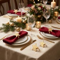 Product Napkin rings star gold antique look metal 6.5cm Ø4cm 4 pcs