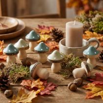 Product Wooden Mini Mushrooms Green 2.5cm Set of 24 for Home Decoration
