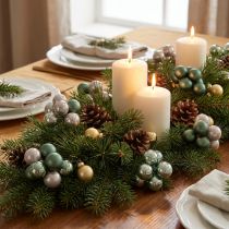 Product Mirror Berries Christmas Green Pearl Grey Ø20mm 140 pcs