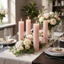 Product Taper candles, coloured candles, light pink, 50 x 300 mm, 4 pieces