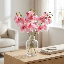 Product Artificial Orchids Pink Artificial Flowers Like Real 56cm 3 Pcs