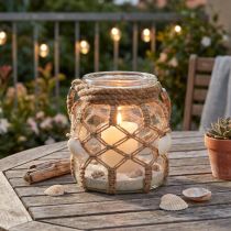 Product Decorative Glass Macrame Shells Table Decoration Hanging Decoration Ø14cm