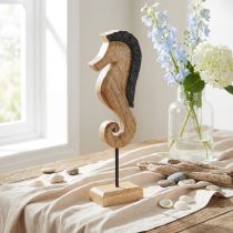 Product Seahorse decoration with pearls mango wood table decoration 28cm