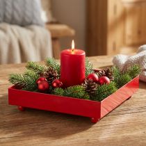 Product Decorative tray square red metal tray 15×15cm 2pcs