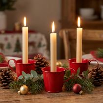 Product Metal candle holder cup red H6cm 6pcs
