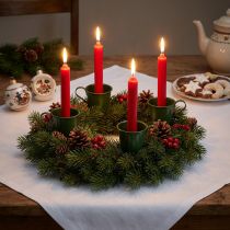 Product Taper candle holder cup candle holder dark green H6cm 6pcs