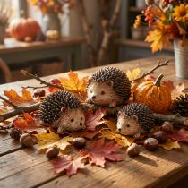 Product Mini hedgehog decoration figures autumn hand-painted 4×2.5×2cm 6 pieces