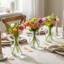 Product Mini vase/water jug with handle for the dining table at home, decorative and functional, 12cm, 6 pieces