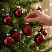 Product Christmas ball glass Ø6cm Bordeaux 24 pcs