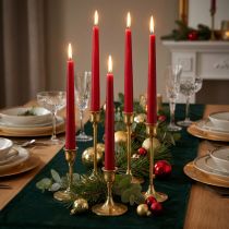 Product Ruby Red Tapered Candles 250mm x 23mm, Pack of 12