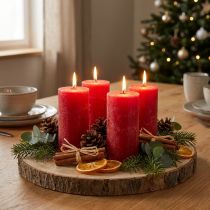 Product Solid-colored candles red 50x100mm 4 pcs