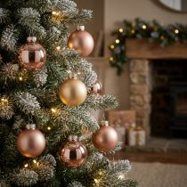 Product Glass balls Christmas balls glass gold rose Ø4cm 24 pcs