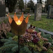 Product Tea light holder crown to stick brass Ø9.5cm H50cm