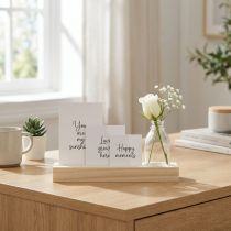 Product Card holder wood Photo holder wood mini vase 25×7.5×12cm