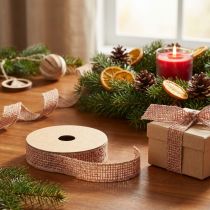 Product Decorative ribbon jute ribbon for decorating natural red 25mm 10m