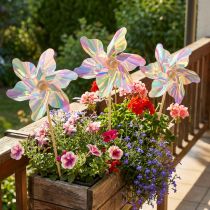 Product Colorful shimmering windmills on stick Ø8.5cm 10 pcs