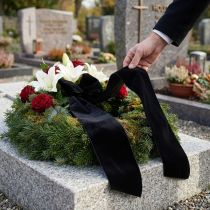Product Mourning ribbon velour ribbon black width 100mm 8m