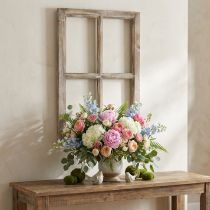 Product Decorative window frame wooden decoration rustic brown 40×60cm
