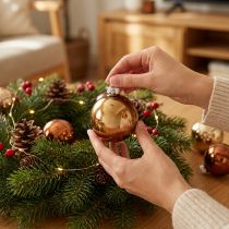 Product Mini Christmas balls gold brown mix glass Ø3.5cm 22 pcs