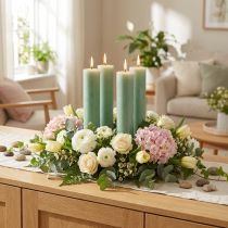 Product Green Candles Large Taper Candles Solid Colored 50x300mm 4 Pcs