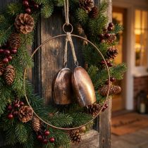 Product Traditional Christmas bells in bronze look, hanging decoration, doorbell ring Ø29cm
