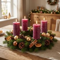 Product Pillar candles dyed Berry candles purple 50×100cm 4 pcs