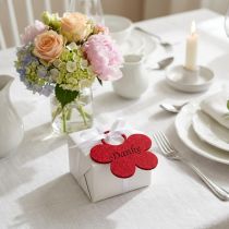 Product Felt flower pendant "Thank you" 10cm 8pcs