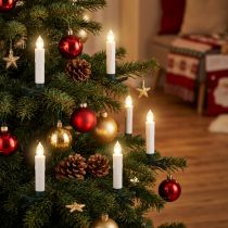 Product LED tree candles 10cm warm white with remote control 10pcs