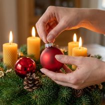 Product Christmas ball Ø4cm red glossy/matt 24 pcs