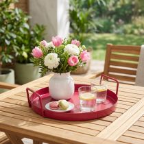 Product Pink Metall Tray Centrepiece and decor for dining room and terrace 22cm