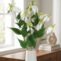 Product Artificial lily, flower decoration, artificial plant, silk flower white L82cm 3pcs