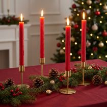 Product Solid-colored taper candles, red, 22×240mm, 12 pieces