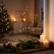 Product LED Star with Battery Box on Stand, Black, 46 cm for Indoor Decoration