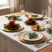 Product Small Round Decorative Plate Gold Metal 17cm Set of 6