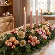 Product Mirror Berries Glass Balls Wire Apricot Pink Ø40mm 32 pcs