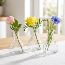 Product Mini glass vases for modern table decoration and stylish accents, 11cm, 6 pieces