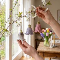 Product Decorative lily of the valley for hanging ceramic flowers 7cm 3 pcs