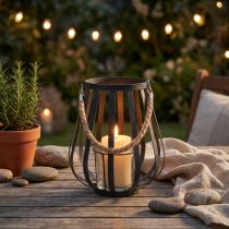 Product Metal lantern with glass, anthracite, Ø23cm, H27cm