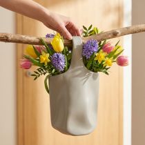 Product Decorative Vase Ceramic Bag Shopper Gray 19×4.5×33cm
