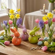 Product Easter Bunny Ceramic Decoration Bunnies Colorful 5.5×6×9.5cm 4 pcs