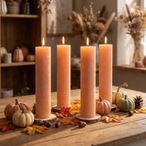 Product Candles Taper Candles Wax Candles Orange Peach 50x300mm 4 Pcs