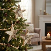 Product Birch stars for hanging stars birch bark natural 15cm 6 pcs