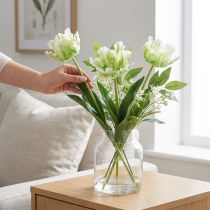 Product Artificial flower parrot tulip artificial tulip green white 69cm