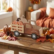 Product Table decoration autumn pumpkin decoration delivery truck wood 20×7.5×12.5cm