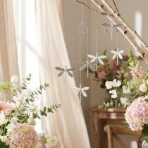 Product Decorative dragonflies for hanging summer decoration silver 5×4cm 36 pcs