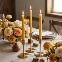 Product Solid colored taper candles, honey color, 22×240mm, 12 pieces