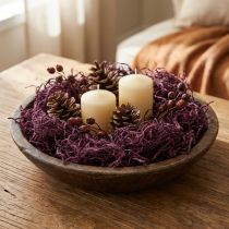 Product Mulberry cotton wool in aubergine, natural decorative material, flexible &amp; versatile, 150g